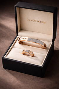 ELVORA GEMS Bracelet manchette pour homme en or rose 18 carats avec incrustation de diamants, design géométrique, style luxueux, à porter au quotidien - Product Image 3