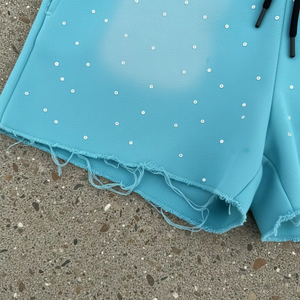 Shorts en toile délavée personnalisés pour hommes, 100 % coton, effet soleil, couleur unie, streetwear, cordon de serrage, taille haute, décontractés, été - Product Image 6