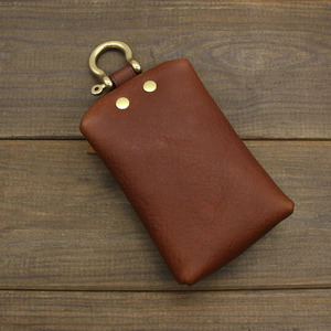Genuine leather RFID key <b>wallet</b> with premium zipper and durable hardware for travel and office use Genuine Leather Key <b>Wallet</b> - Product Image 4