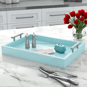 Customized Wooden Serving <b>Tray</b> with Handle High Quality Modern Chic Decorative Homes Breakfast <b>Bed</b> Wedding Gift <b>Tray</b> for Kitchen - Product Image 4