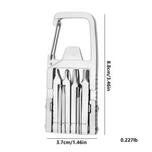Multi-utensile compatto pieghevole 13-in-1 in acciaio inossidabile con supporto per telefono per escursioni, campeggio e uso quotidiano, dotato di un cacciavite - Product Image 1
