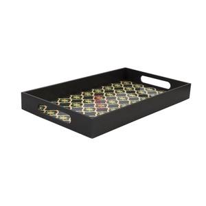 Plateau de service en laque multifonction, plateau en laque pour la décoration intérieure de couleur noire, vente en gros du Vietnam - Product Image 1