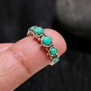 Beautiful Design Mohave <b>Turquoise</b> 925 Sterling Silver Bohemian Style Christian Party Wedding <b>Ring</b> Women's Fine Jewelry - Product Image 1