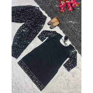 Ropa de Diseñador India y Pakistaní, Top de Fiesta, Estilo Patiala, Salwar Dupatta - Product Image 6