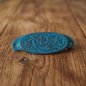 Tiradores y Perillas de Aleación de Zinc Turquesa con Diseño Floral Moderno, Duraderos y Ecológicos para Gabinetes y Cajones - Product Image 3