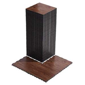 Tapis d'entraînement de danse à emboîtement dans les zones arides 52 pièces 12.4X12.4 Carrelages de sol marron pour salle de sport Carreaux de puzzle de protection PP + PVC pour les passionnés - Product Image 1