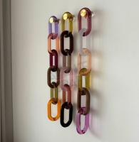 Decoración del hogar: Eslabones de cadena de resina personalizables de gran tamaño y colores claros, eslabones grandes de resina multicolor disponibles.