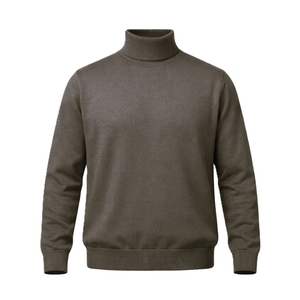 Suéter de Cuello Alto para Hombre, 100% Algodón, Color Sólido, Tejido de Punto, para Invierno, Grueso, Manga Larga, Corte Regular, Personalizado - Product Image 5
