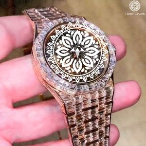 Reloj de Lujo Charm Jewells de Acero Inoxidable para Hombre, 40 mm, Movimiento Mecánico Analógico, Esfera de Cristal, Resistente al Agua 10 Bar, Botón de Presión - Product Image 3