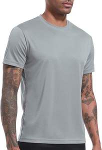 T-shirt décontracté pour homme en coton 100% tricoté, coupe classique, grande taille, avec logo personnalisé - Product Image 4