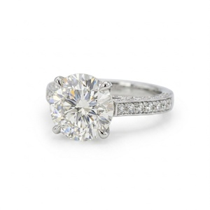 Anillo de Lujo de Platino con Diamantes Cultivados en Laboratorio Certificados IGI, Corte Brillante, Engaste de Puntas, Joyería Fina Elegante para Mujer, Estilo Moderno para Fiesta - Product Image 2