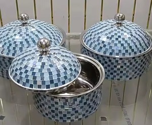 Cacerola Moderna de Acero Inoxidable con Tapa, Diseño Dorado con Cuentas, Duradera, Aislada, Ecológica, con Revestimiento de Esmalte, Apta para Cocina de Gas - Product Image 6