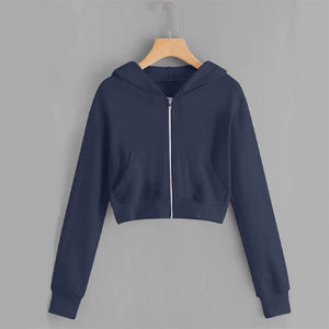 Sudadera corta con capucha de forro polar de poliéster/algodón para mujer, con estampado digital, informal, anti-bolitas, para invierno - Product Image 5