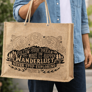 Bolsa de Yute Laminada con Logotipo Personalizado, Asas de Cuerda, Tamaño Mediano, Reutilizable, para Compras, Regalos, etc. Bag House - Product Image 4