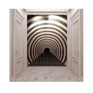 Panneau mural en mosaïque de verre découpé à la main, motif artistique luxueux, résistant à l'eau, écologique, pour revêtement mural intérieur d'hôtel et d'école - Product Image 1