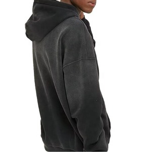 Vente en gros de sweats à capuche d'hiver personnalisés en molleton bouclette vintage, effet vieilli et délavé, nouveau design, délavé à l'acide, écologique - Product Image 4