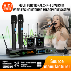 Sistema de Monitoreo Estéreo JT22, Micrófono Inalámbrico UHF de 2 Canales, Micrófono Dinámico XLR con Cancelación de Ruido, Portátil para Escenario - Product Image 2