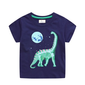 Camiseta de Manga Corta Casual con Cuello Redondo para Niños, Tejida, Estampada, 100% Algodón, Transpirable, Ecológica, Comprimida, Directo de Fábrica - Product Image 3