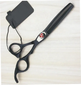 Excelente calidad nuevo estilo profesional Japón 440C tijera de corte de pelo negro y tijera de adelgazamiento por Hasni Surgical CE / ISO - Product Image 2