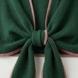 Châle en cachemire tricoté à la main avec bordure en fourrure de renard véritable, élégant pour mariage d'hiver - Product Image 6