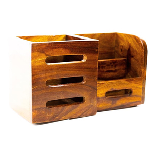 AYAANS Porte-couverts polyvalent en bois fait à la main panier/support de cuillère pour la cuisine support d'organisateur de stockage de caddie en bois par AYAANS - Product Image 6