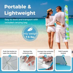 Sombrilla de Playa UPF50+ con Bolsa de Transporte Portátil - Product Image 6