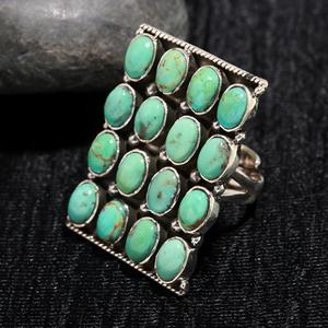 Fashionable Natural Mohave <b>Turquoise</b> 925 Sterling Silver Gemstone Handmade Silver <b>Ring</b> Jewelry Wholesale Factory Price - Product Image 3