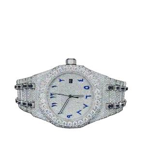 Montre numérique de luxe classique hip-hop antique personnalisée Millionaire, sertie de moissanite, mode, glace, chiffres arabes, unisexe, verre saphir, acier inoxydable - Product Image 1