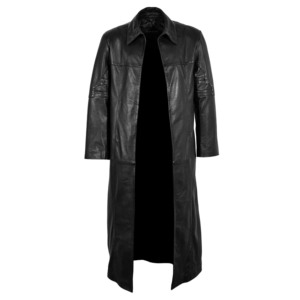 Men's Genuine Napa Leather <b>Duster</b> <b>Coat</b> Classic Black Long Leather Trench <b>Coat</b> Premium Winter Overcoat ODM Wholesale Manufacturer - Product Image 1