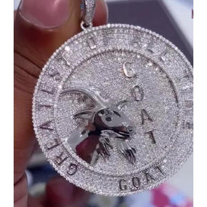 Pendentif tête d'animal fait main en argent sterling 925, style bijoux de créateur - Product Image 1