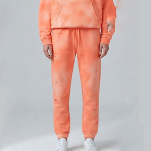 Conjunto Deportivo Premium Personalizado para Mujer, Sudadera y Pantalones Deportivos con Efecto Deslavado Vintage, Ropa Urbana de Fabricante - Product Image 4