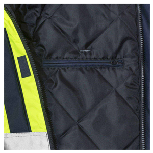 High Visibility Safety Jacket Class 3 <b>Waterproof</b> Reflective Hooded <b>Work</b> Coat at Wholesale Price - Product Image 4