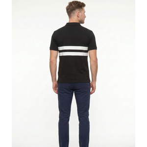 T-shirt en toile tricotée tendance pour homme, manches courtes, couleur unie, coupe ample, imprimé, pour le golf, 100 % coton - Product Image 3