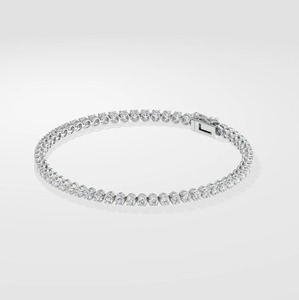 Pulsera de tenis Crown con diamantes, pulsera de lujo de oro con diamantes de eternidad completa, joyería fina - Product Image 1