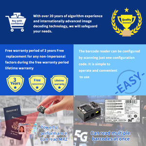 Escáner <span class=keywords><strong>de</strong></span> código <span class=keywords><strong>de</strong></span> barras y código QR EMT8196 1D 2D USB RS232 Interfaz Escáner <span class=keywords><strong>de</strong></span> pasaporte Quiosco en stock - Product Image 2