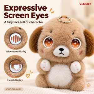 VLGSKY Perro de Peluche Interactivo con IA, Colgante para Bolso, 66 Idiomas, Ojos con Pantalla Expresiva, Recargable por USB, Regalo al por Mayor - Product Image 5