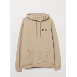Sweat à capuche personnalisé Shamsher pour homme, beige, avec logo brodé sur le devant, tissu polaire respirant (polyester/coton), côtelé - Product Image 4