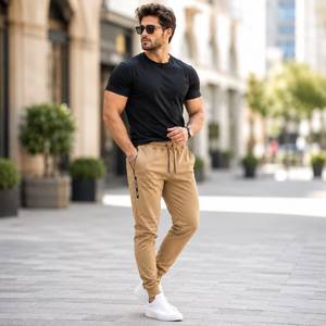 Men's <b>Plus</b> <b>Size</b> Casual Sweatpants Lightweight Dark Spring Summer Solid Color Polyester Elastic Waist Joggers Autumn <b>Pants</b> - Product Image 3