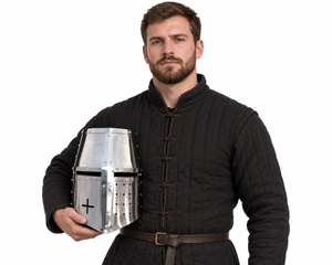 Réplica de Casco Templario de la Cruzada, Armadura Antigua para Coleccionistas y Entusiastas de la Historia, Acero Suave Resistente - Product Image 4