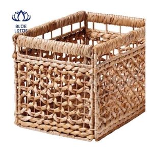 AVAILABLE Water <b>Hyacinth</b> <b>Basket</b> for Laundry Storage Eco Friendly Household Arrangement Daily Use Sustainable Plant Fiber Bin - Product Image 1