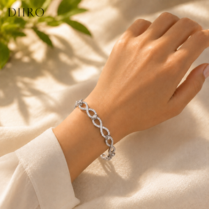 Custom 925 Sterling Silver Unisex <b>Bracelet</b> Iced Out <b>Infinity</b> Tennis Moissanite Round Brilliant Cut Diamond <b>Bracelet</b> - Product Image 5