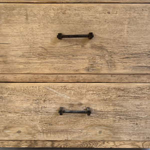 Commode à deux tiroirs en bois massif récupéré, meuble de rangement moderne pour salon et chambre, fait main, écologique, mobilier de maison - Product Image 3