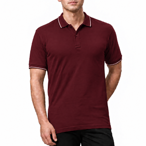 Camiseta Polo de Golf para Hombre, Manga Corta, Lisa, Informal, con Logotipo Personalizado, Ribete de Color, Proveedor Mayorista - Product Image 1