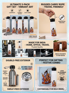Botella de Agua Metálica con Diseño de Ram Hanuman para el Regreso a Clases y Graduación - Product Image 3