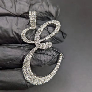 Colgante de Lujo con Letra E, Plata 925, Bañado en Rodio, Cristal con Microincrustaciones, Estilo Unisex para Uso Diario - Product Image 1