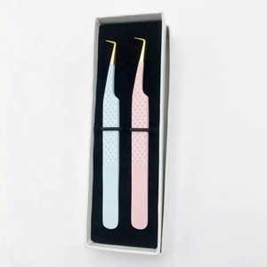 Pinzas Profesionales para Extensión de Pestañas de Acero Inoxidable con Punta de Fibra de Precisión y Logotipo Personalizado - Product Image 5