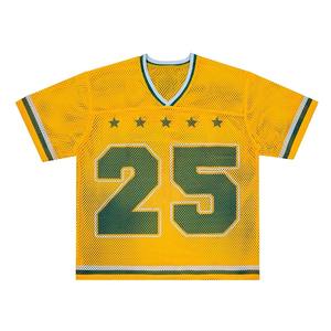 Maillot de sport en polyester personnalisé, style streetwear rétro, prêt à être expédié, pour le football américain, en tissu maillé. - Product Image 1