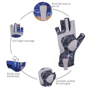 Anti-Slip Lightweight Safety <b>Gloves</b> for Fishing and Motorcycle Riding Breathable Work <b>Gloves</b> Half-Finger - Product Image 2