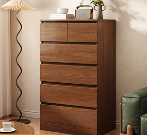 Armoire haute de luxe moderne, armoire de rangement en bois massif, commode à 6 tiroirs pour le rangement de la chambre à coucher, salon, appartement - Product Image 1