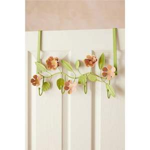 Gancho Metálico para Puerta con Diseño Floral, Estilo Rústico para Jardín |   Perchero Decorativo de Hierro con Rosas Pintadas a Mano, con Múltiples Ganchos para Dormitorio - Product Image 1